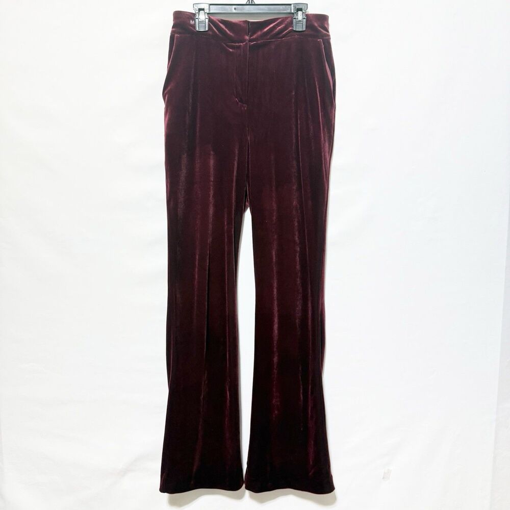 Express Women’s S Burgundy Velvet High Rise Dress Pants Holiday